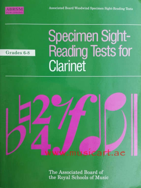 Picture of 'Specimen Sight-Reading Tests for Clarinet. Grades 6-8'