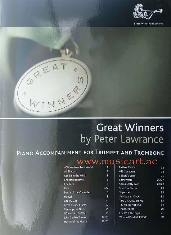 Picture of 'Great winners by Peter Lawrance Piano Accompaniment for Trumpet and Trombone'